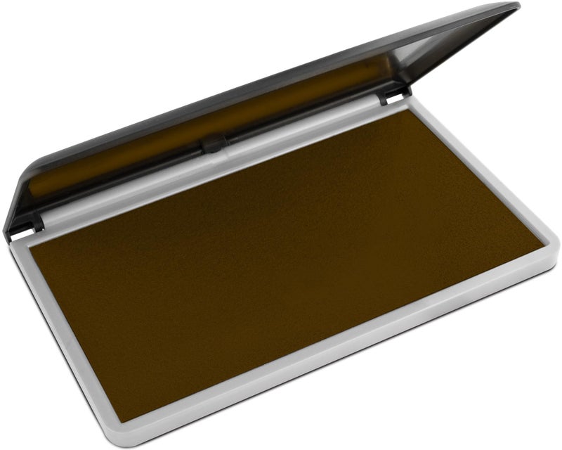 MaxMark Large Premium Brown Ink Stamp Pad - 3.5" x 6.25" - Quality Felt Pad - Image 1